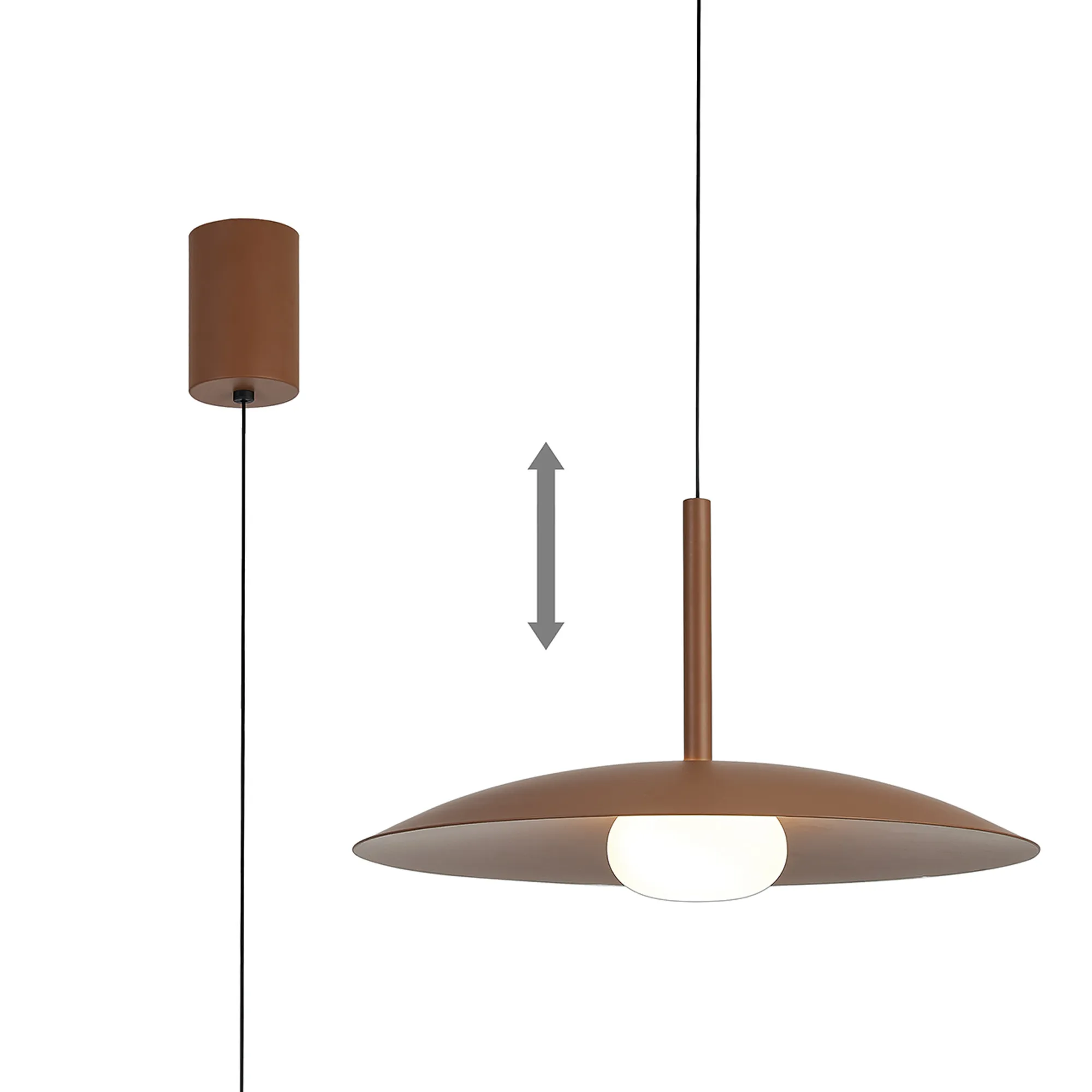 M8978  Lidia 40cm Rise And Fall Pendant 12W LED 3000K Coffee